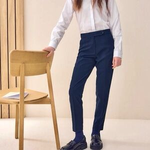 NWT H&M Straight Skinny Uniform Pants Dress Pants, Navy Dark Blue, Relaxed Fit